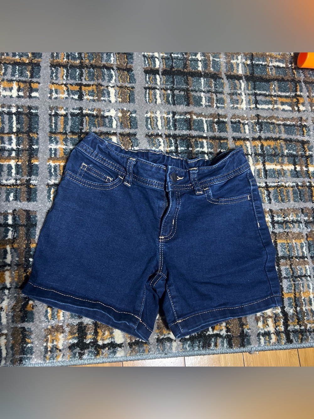 wonder nation Navy Denim Shorts with Contrast Stitching